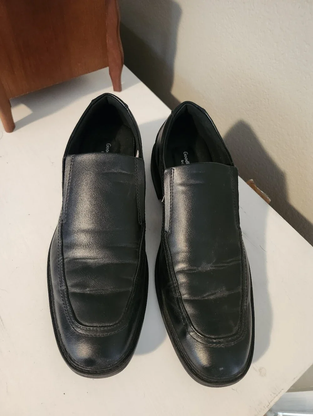 Men's Black Slip-On Dress Loafers - Good Fellow. Size 9.5.